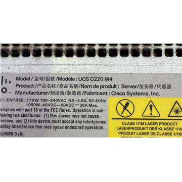 Cisco C220 M4 1U Server 128GB 960G Win2019